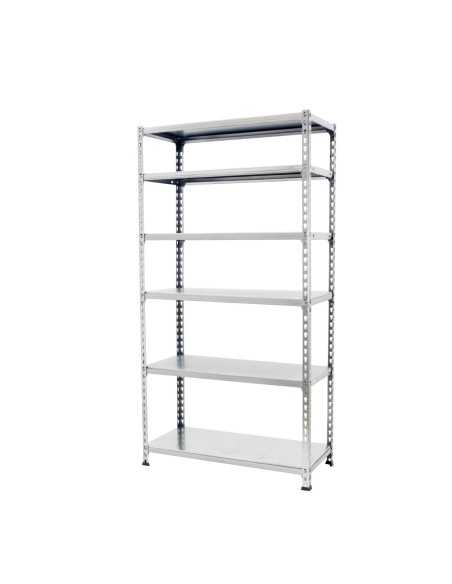Estantería SIMONCLICK mini 6/400 galvanizado/galvanizado | Estantería sin tornillos con baldas de madera SimonRack