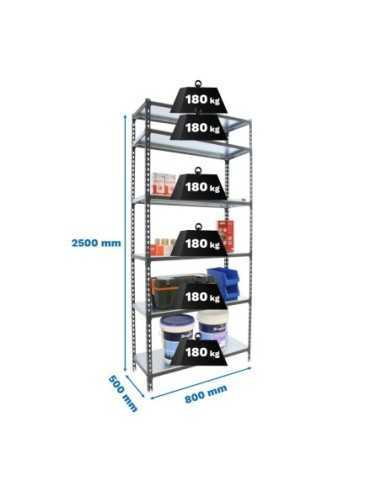 Estantería SIMONRACK Simonclick mini 6/500 antracita/galva