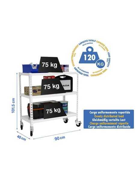 Estantería SIMONRACK Simonclick mobile 3/400 900 blanco/blanco