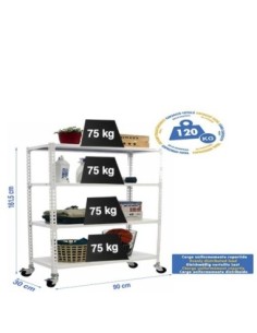 Estantería SIMONRACK Simonclick mobile 4/300 1500 blanco/blanco