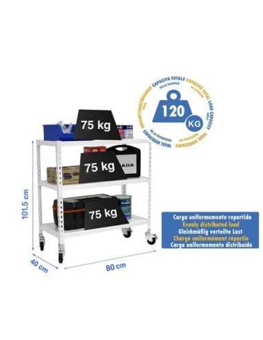 Estantería SIMONRACK Simonclick mobile mini 3/400 900 blanco/blanco