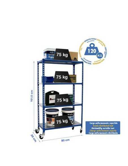 Estantería SIMONRACK Simonclick mobile mini 4/300 1500 azul/galva