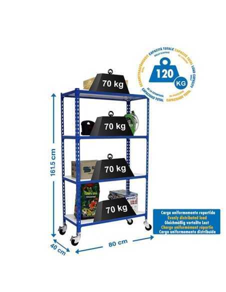 Estantería SIMONRACK Simonclick mobile mini 4/400 1500 azul/blanco