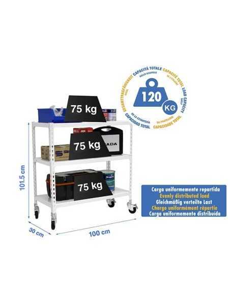Estantería SIMONRACK Simonclick mobile plus 3/300 900 blanco/blanco
