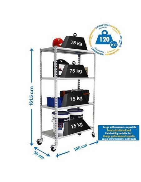 Estantería SIMONRACK Simonclick mobile plus 4/300 1500 galva