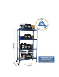 Estantería SIMONRACK Simonclick mobile plus 4/500 1500 azul/galva