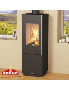 Estufa De Leña BRONPI Bombay-f 9kw Cristal F | Hogar Cahersa