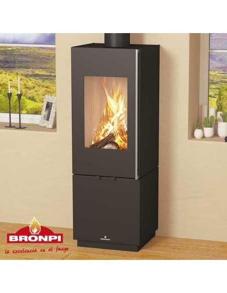 Estufa De Leña BRONPI Bombay-f 9kw Cristal F | Hogar Cahersa