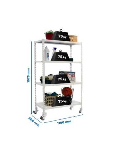 Estantería SIMONRACK Simonclick mobile superplus 4/300 1500 bco/bco