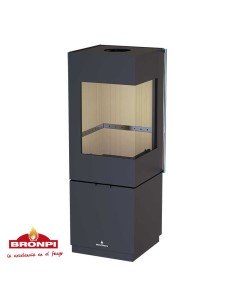 Estufa de Leña BRONPI BOMBAY-E 7 KW Cristal en esquina