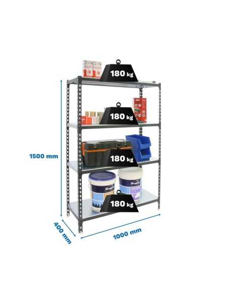 Estantería SIMONRACK Simonclick plus 4/400 1500 antracita/galva