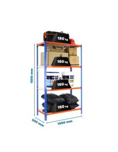 Estantería SIMONRACK Simonclick plus 4/500 1500 azul/naranja/galva