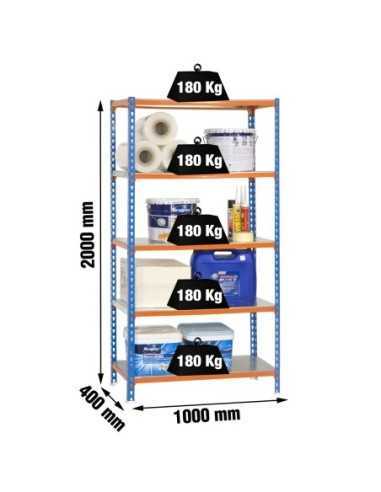 Estantería SIMONRACK Simonclick plus 5/400 azul/naranja/galva