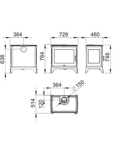 Estufa De Leña BRONPI Bury Hierro Fundido La | Hogar Cahersa