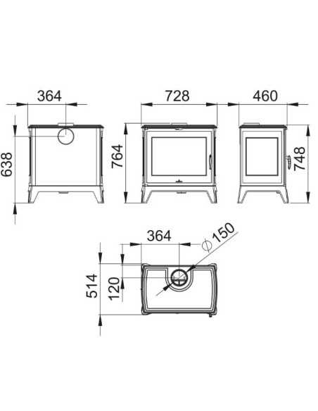 Estufa De Leña BRONPI Bury Hierro Fundido La | Hogar Cahersa