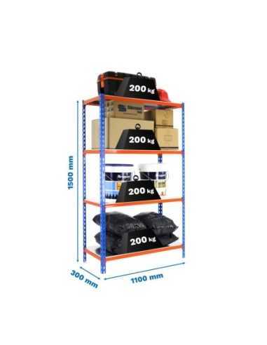 Estantería SIMONRACK Simonclick superplus 4/300 1500 azul/nara/galv
