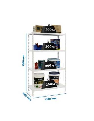 Estantería SIMONRACK Simonclick superplus 4/300 1500 blanco/blanco