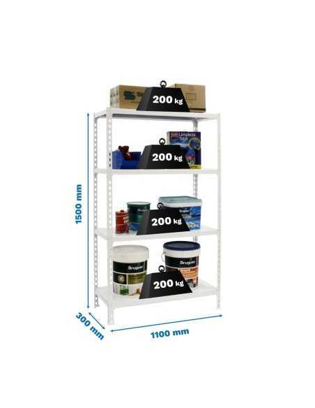 Estantería SIMONRACK Simonclick superplus 4/300 1500 blanco/blanco