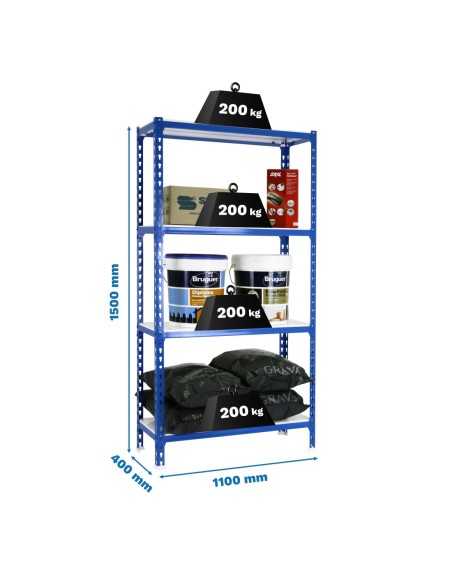 Estantería SIMONRACK Simonclick superplus 4/400 1500 azul/blanco