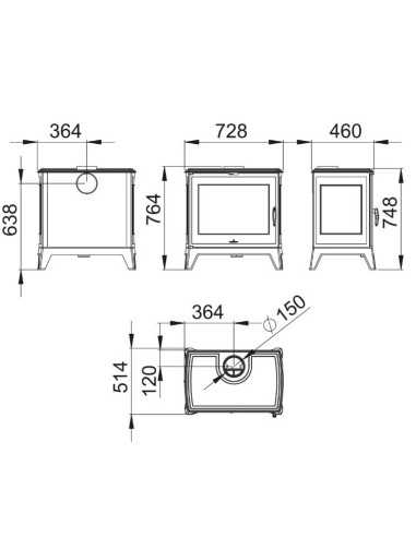 Estufa De Leña BRONPI Derby Puerta Lateral H | Hogar Cahersa