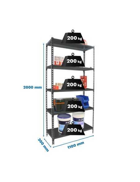 Estantería SIMONRACK Simonclick superplus 5/300 antracita/antracita