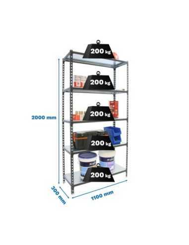 Estantería SIMONRACK Simonclick superplus 5/300 antracita/galva