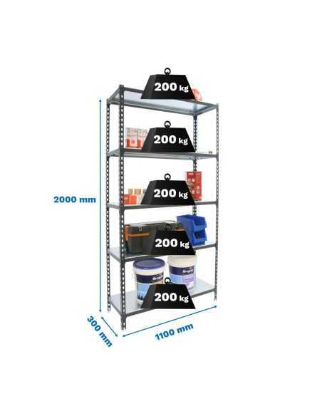 Estantería SIMONRACK Simonclick superplus 5/300 antracita/galva