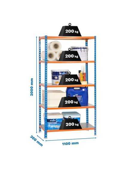 Estantería SIMONRACK Simonclick superplus 5/300 azul/naranja/galva