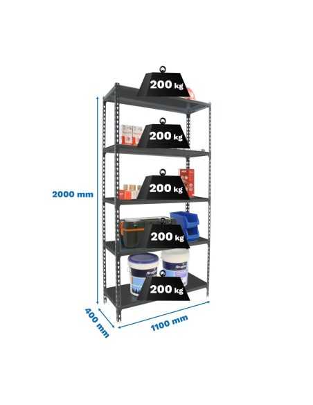 Estantería SIMONRACK Simonclick superplus 5/400 antracita/antracita