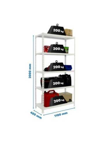 Estantería SIMONRACK Simonclick superplus 5/400 blanco/blanco