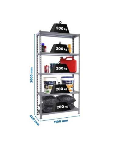 Estantería SIMONRACK Simonclick superplus 5/400 gris/gris