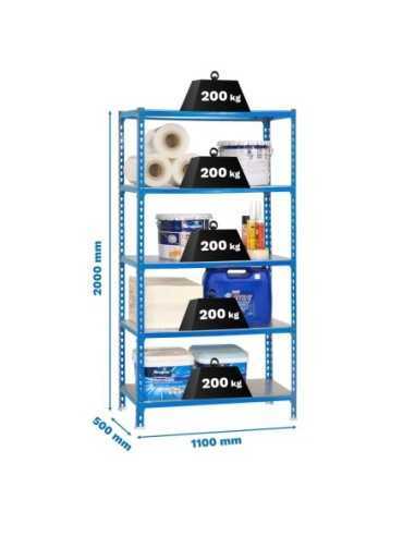 Estantería SIMONRACK Simonclick superplus 5/500 azul/galva | Estantería metálica SimonRack para cargas de 300 kg