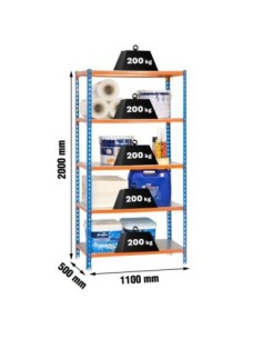 Estantería SIMONRACK Simonclick superplus 5/500 azul/naranja/galva | Estantería metálica SimonRack para cargas de 300 kg