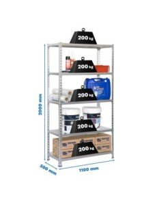 Estantería SIMONRACK Simonclick superplus 5/500 galva/galva | Estantería metálica SimonRack para cargas de 300 kg