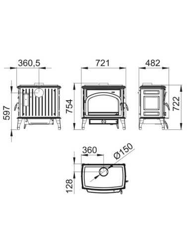 Estufa De Leña BRONPI Etna Hierro Fundido Mu | Hogar Cahersa