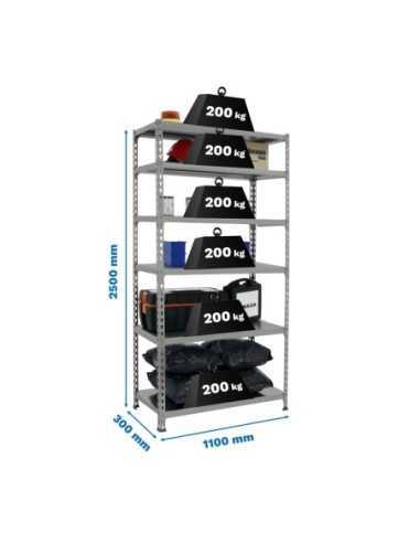 Estantería SIMONRACK Simonclick superplus 6/300 gris/gris