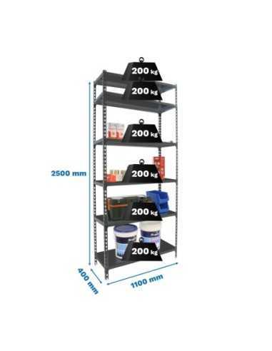 Estantería SIMONRACK Simonclick superplus 6/400 antracita/antracita