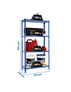 Estantería SIMONRACK Maderclick 4/400 1500 azul/madera