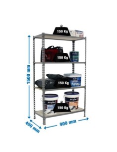 Estantería SIMONRACK Maderclick 4/400 1500 gris/madera