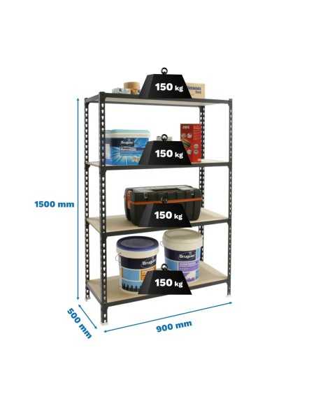 Estantería SIMONRACK SimonrackMaderclick 4/500 1500 antracita/madera