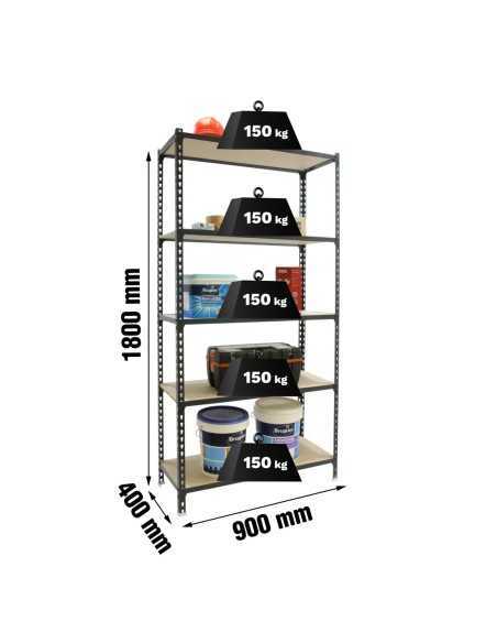 Estantería SIMONRACK SimonrackMaderclick 5/400 antracita/madera