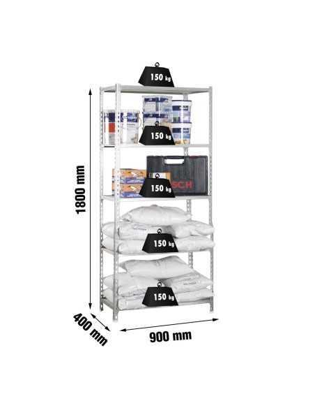 Estantería SIMONCLICK MaderClick5/400 galva/madera | Estantería sin tornillos con baldas de madera SimonRack