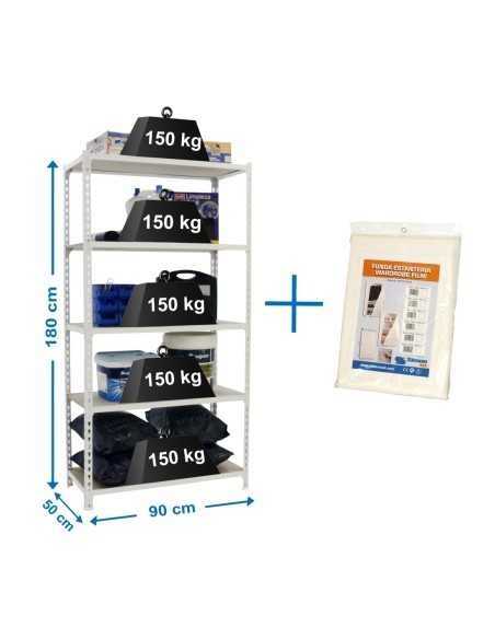 Estantería SIMONRACK Maderclick 5/500 blanco/madera + funda