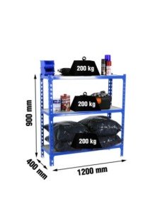 Estantería SIMONRACK SimonrackMaderclick megaplus 3/400 900 azul/madera