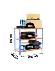 Estantería SIMONRACK SimonrackMaderclick megaplus 3/400 900 azul/naranj/mad