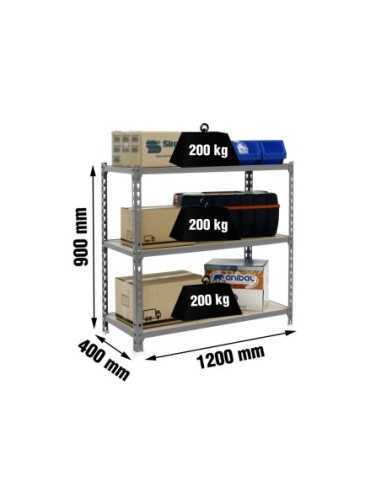 Estantería SIMONRACK SimonrackMaderclick megaplus 3/400 900 gris/madera