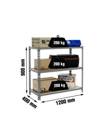 Estantería SIMONRACK SimonrackMaderclick megaplus 3/400 900 gris/madera