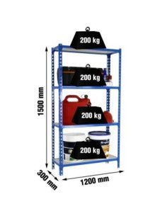 Estantería SIMONRACK SimonrackMaderclick megaplus 4/300 1500 azul/madera