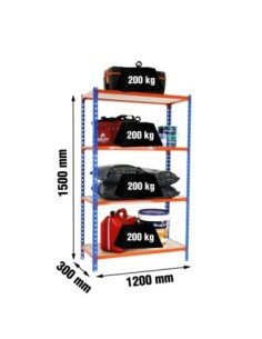 Estantería SIMONRACK SimonrackMaderclick megaplus 4/300 1500 azul/naranj/ma