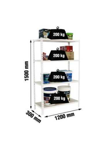 Estantería SIMONRACK SimonrackMaderclick megaplus 4/300 1500 blanco/madera